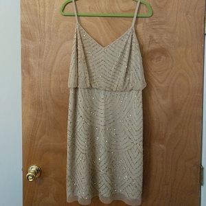 Adrianna Papell Beaded Art Deco Dress Size 16
